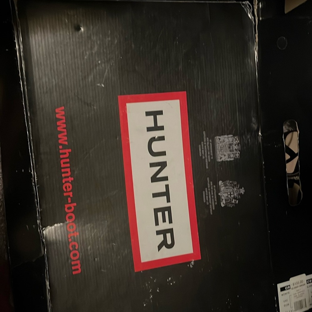 Tall glossy original graphite hunter boots
